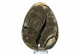 Septarian Dragon Egg Geode - Sparkly Black Crystals #308826-1